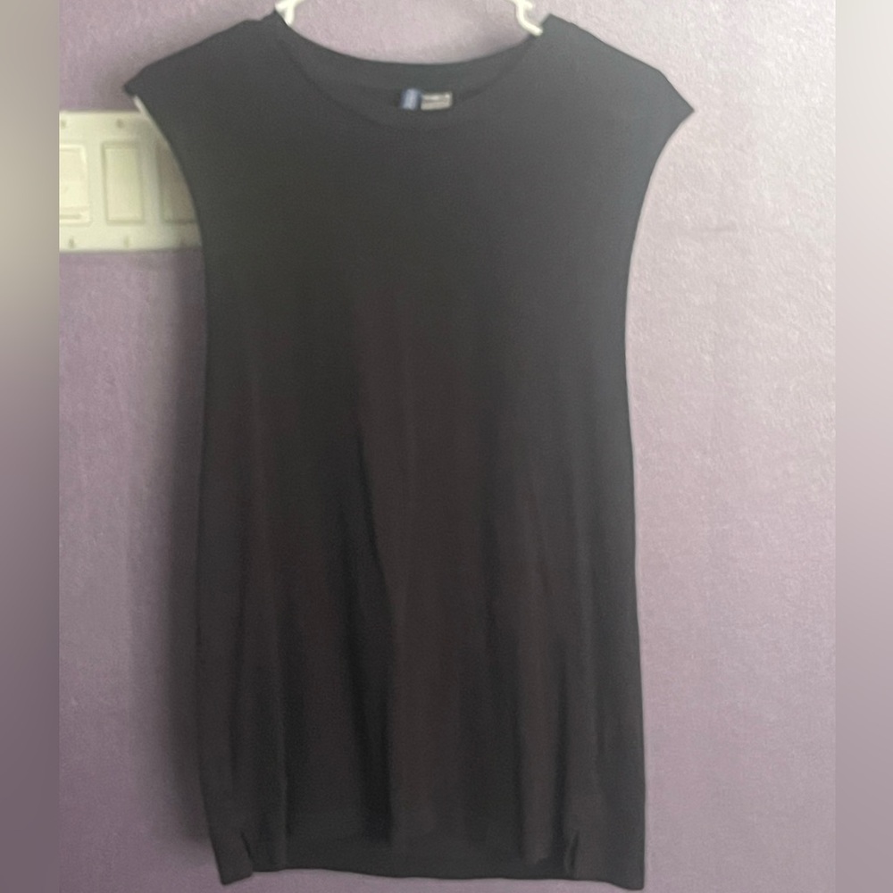 Divided by H&M mens black tank top shirt short sleeve tee Gym muscle workout T